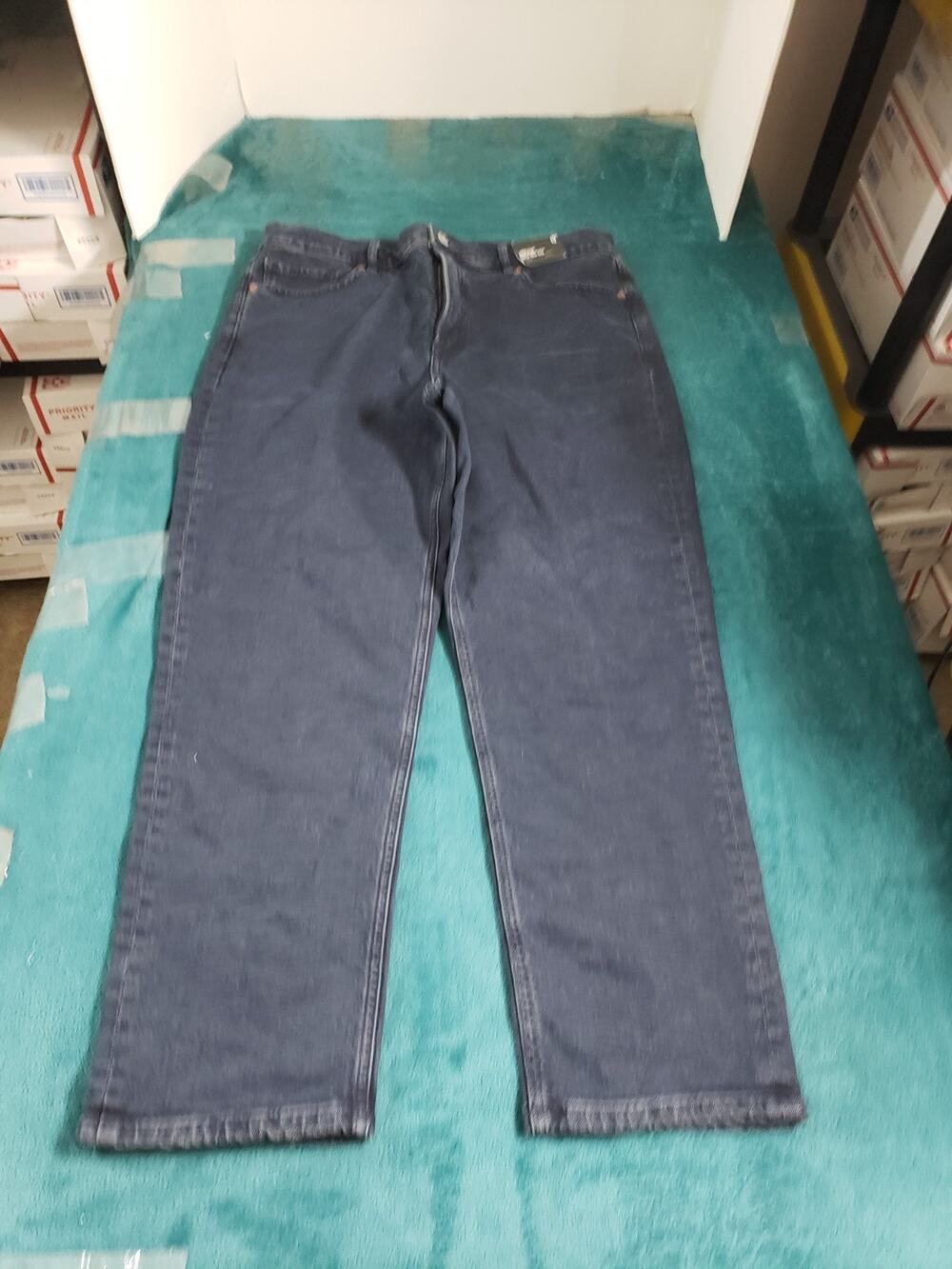 Express Jeans Size 12 Womens Blue Pants Demin Dark High Rise Mom NWT